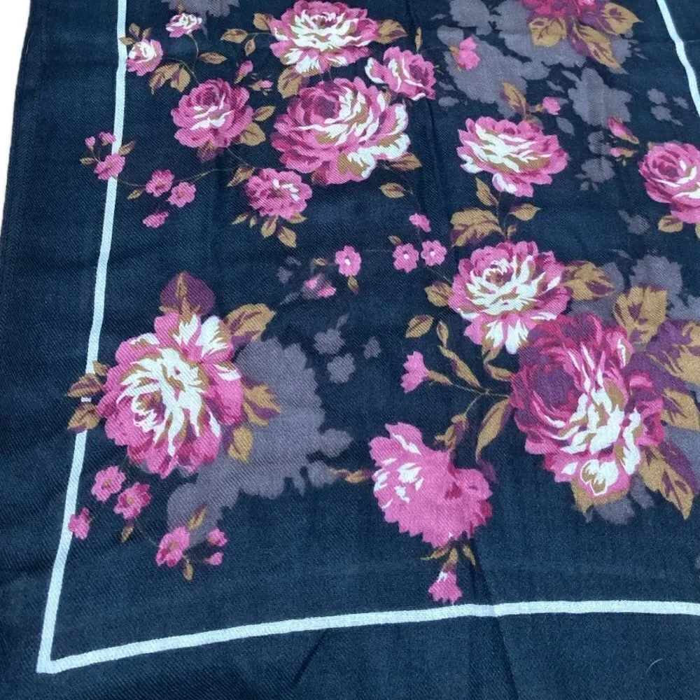 Liz Claiborne blue and purple Floral scarf rayon